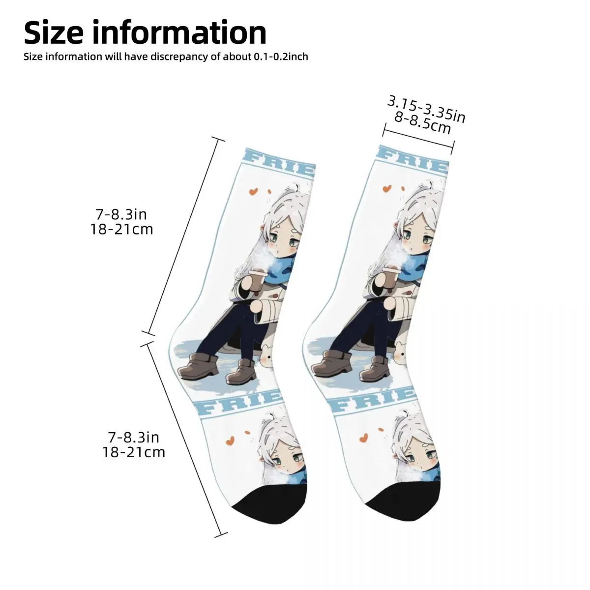 Chaussettes de sport respirantes Anime Sousou No Frieren pour hommes et femmes, chaussettes Hip Hop chaudes, hiver