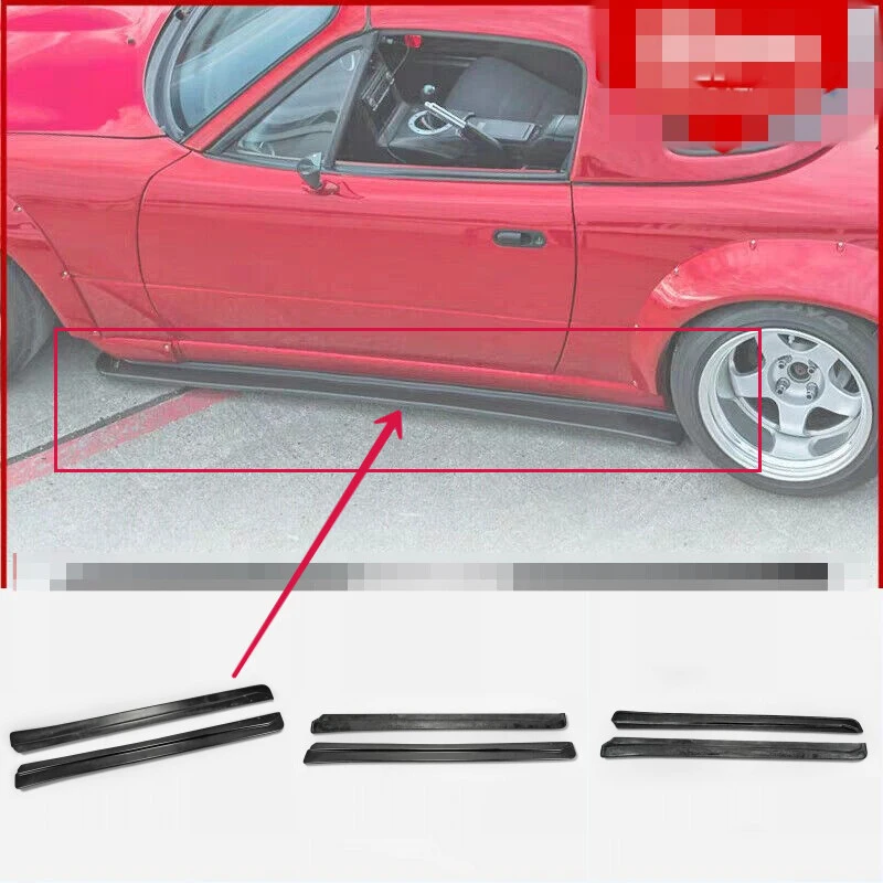 For Mazda MX5 NA Miata Roadster Side Skirts Extension Addon Panel FRP Unpainted