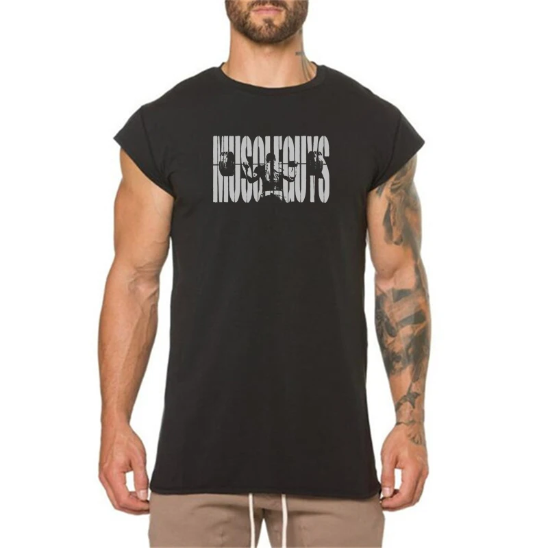 Men Slim Fit Fitness Workout Muscle Shirts Gym Bodybuilding Sport Casual T-shirts Summer Cotton Breathable Small Sleeve Clothing