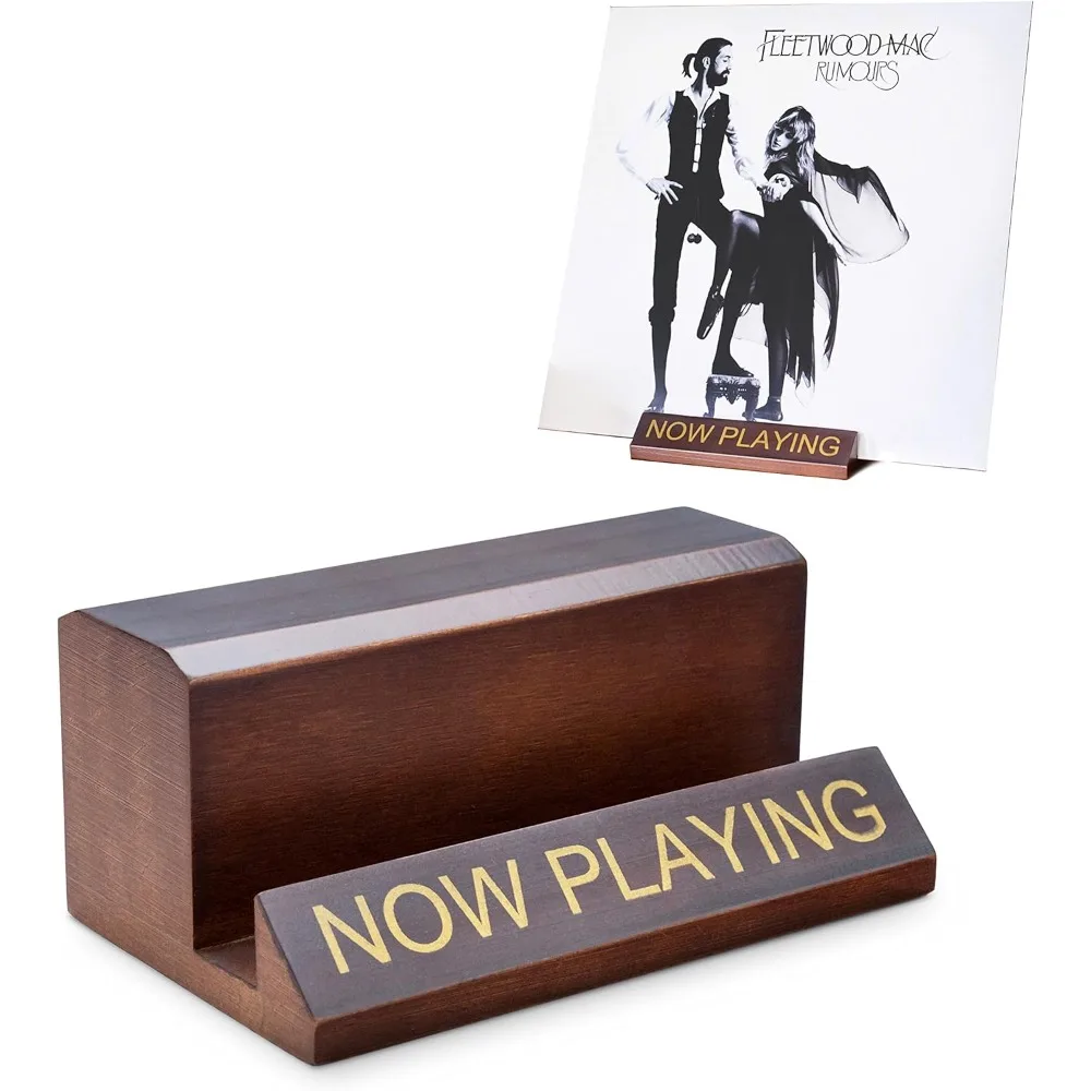 

Now Playing Vinyl Record Stand - Wooden Vinyl Record Holder for Albums & Record Decor, Now Spinning Record Stand Vinyl Holder fo
