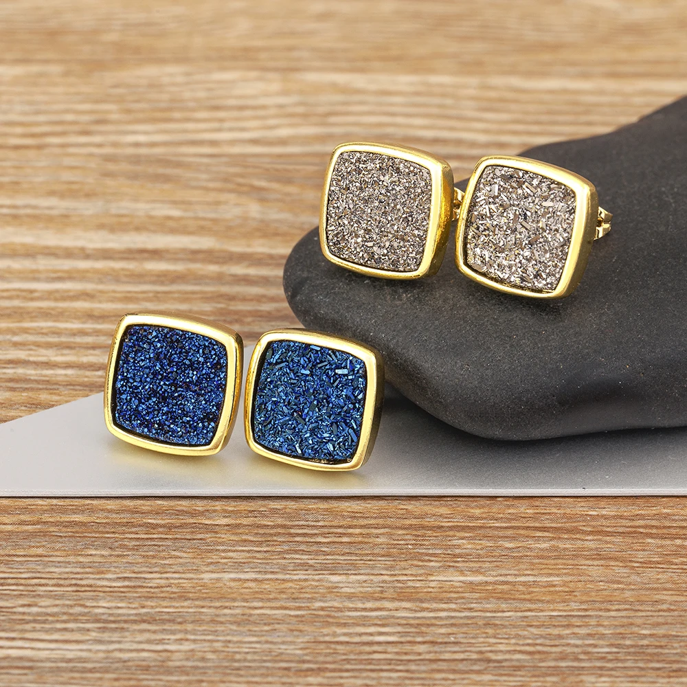 Nidin-Boucles d'Oreilles Bohème en Nappe pour Femme, Bijoux d'Oreille de Forme Carrée, Design Simple, Cadeau d'Anniversaire Exquis, Mignon, 6 Couleurs