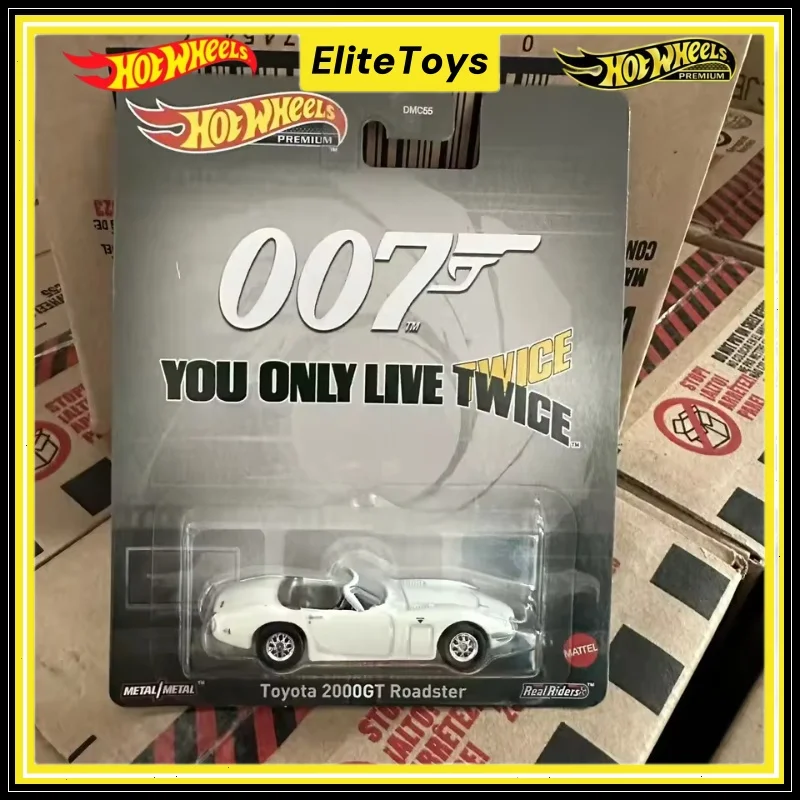 Genuine Hot Wheels Premium Car Toyota 2000GT Roadster 007 Collectible Alloy Car Model 1/64 Scale Diecast Vehicle Toys Kids Gifts