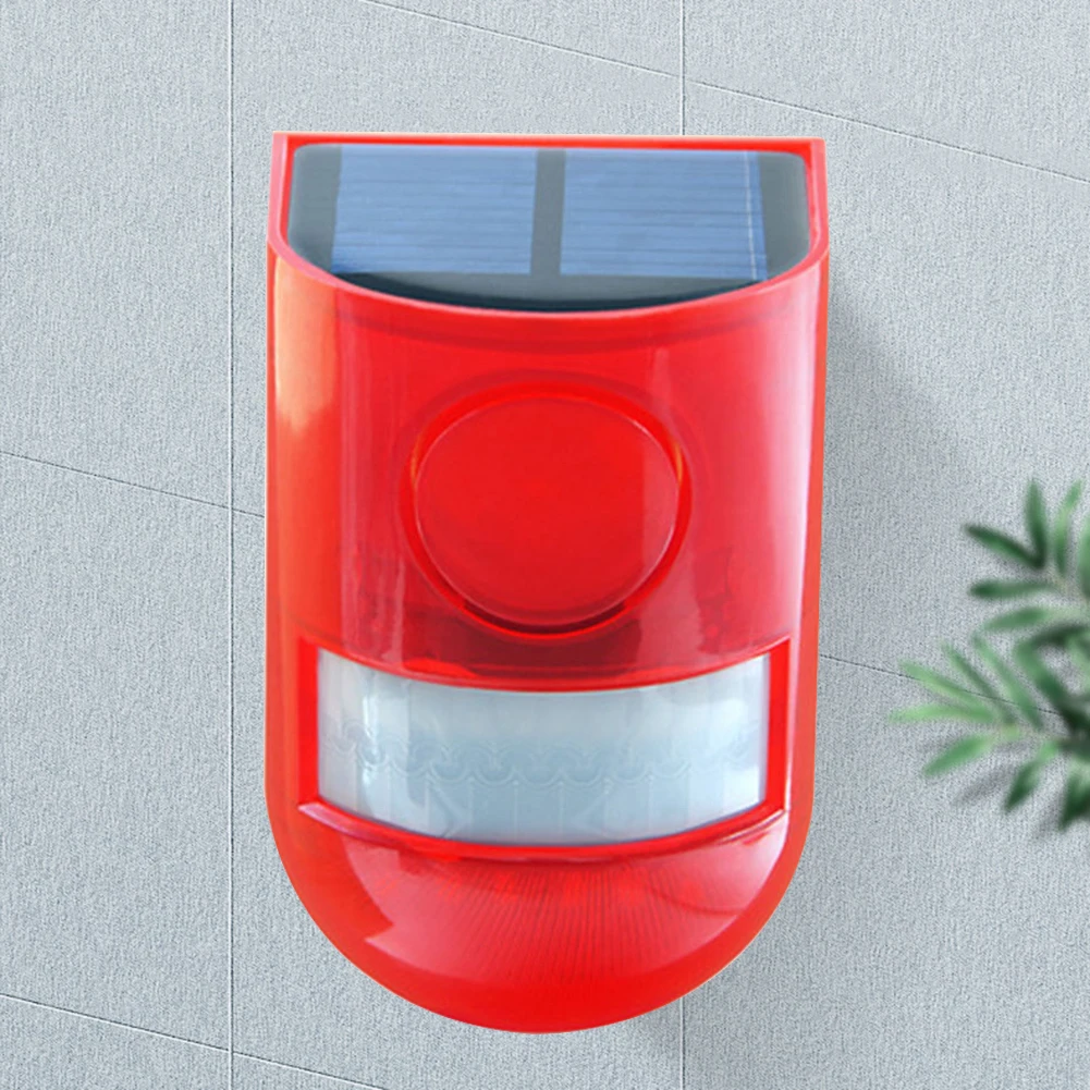 Solar Strobe Light Alarm Waterproof Solar Infrared Motion Sensor Alarm Remote Control Multifunctional Portable for Home Outdoor