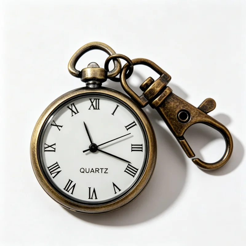 Retro Charm Neutral Fashion Roman Digital Quartz Steampunk Pocket Watch Men's and Women's Keychain Gift