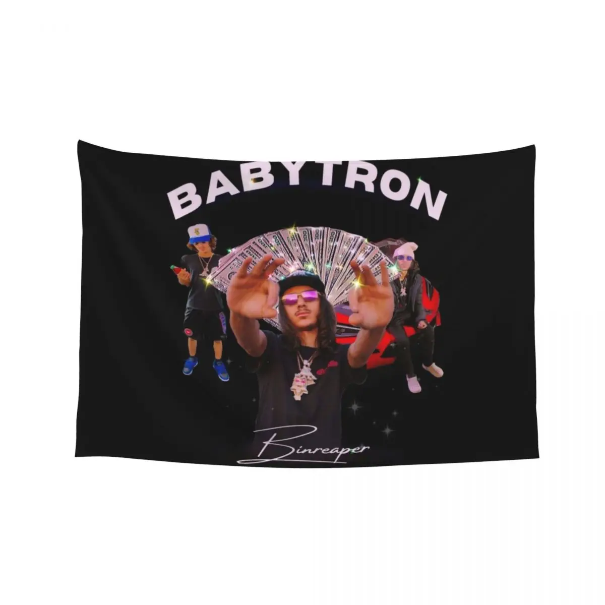 

babytron 90s rap tee shirt Tapestry Home Decorators Room Decorations Aesthetics Bed Room Decoration Decoration Wall Tapestry