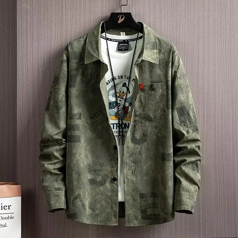 

Premium Camouflage Long Sleeve Loose Fit Men's Workwear Shirt Versatile Casual Top for Spring Autumn Fashion 2023