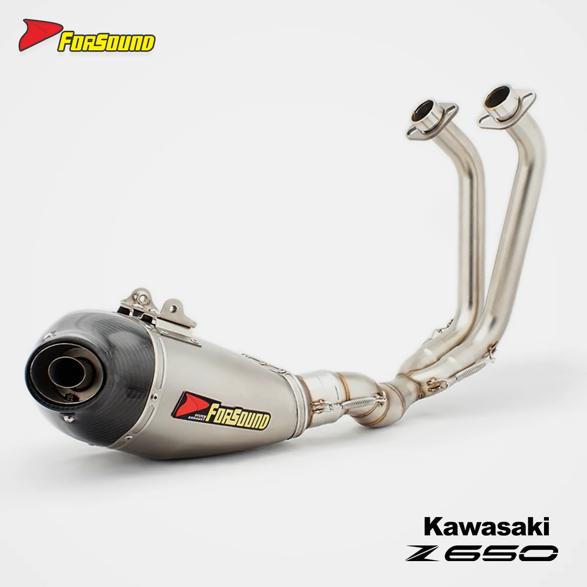 

Forsound Factory Wholesale Price Kawasaki Z650 Motorcycle Exhaust System IntactGP Style Mesh Grill Track Racing Muffle Titanium