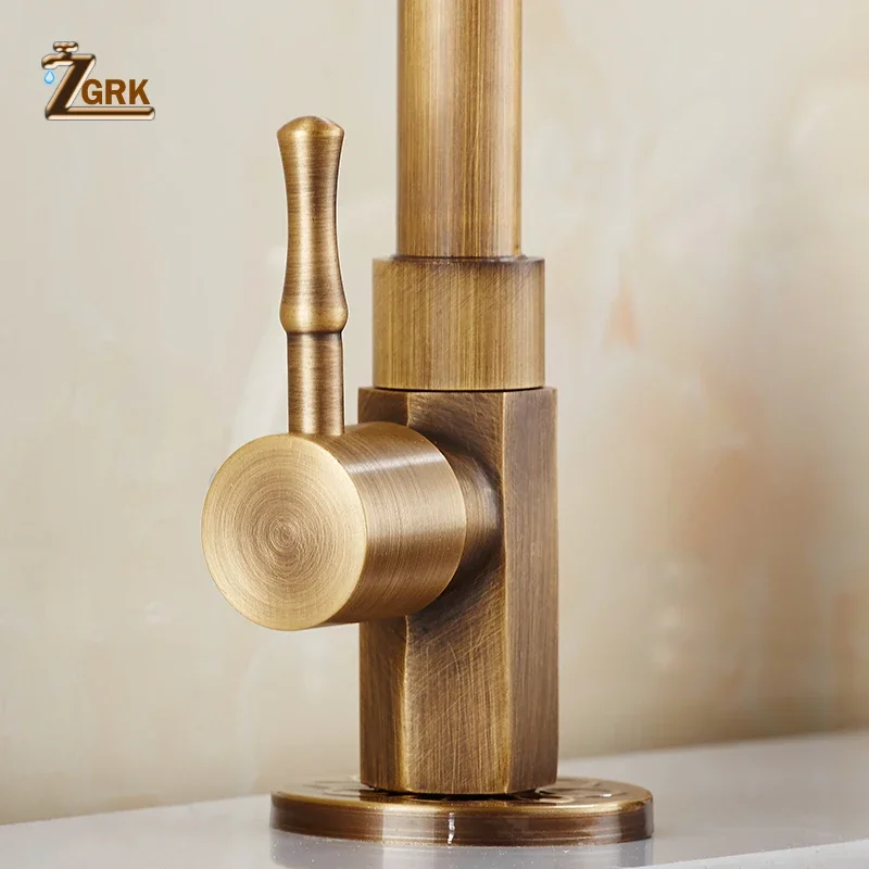 Faucet Kitchen Single Cold Water Faucet Copper Antique Style Kitchen Taps 360 Swivel Balcony Outdoor Sink Faucet