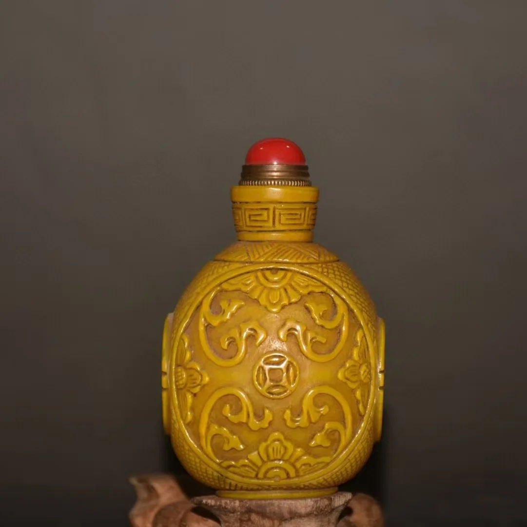 Collectable old colored glaze snuff bottle,Money,with Mark,free shipping