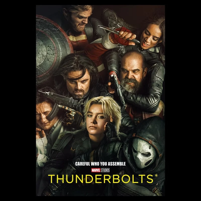 Heren Marvel: Thunderbolts Group Poster T-shirt Los en ademend T-shirt voor heren en dames