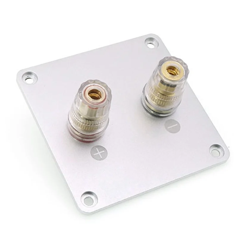 ABAC-Copper 2-Bit Audio Speaker Terminal Square Binding Post Loudspeaker Box Wiring Terminal Board 80* 80Mm Accessories