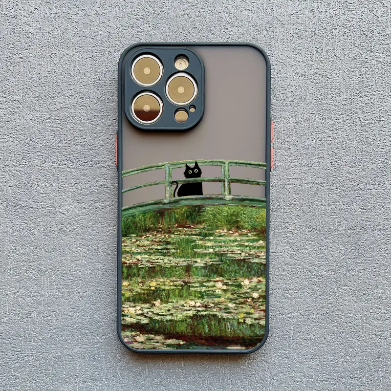 Retro Ölgemälde Van-Gogh Katze Handyhülle für iPhone 17 15 13 12 11 Pro Max Mini 16 14 Pro Max 15 Plus X XS XR stoßfeste Hülle – Detail 11