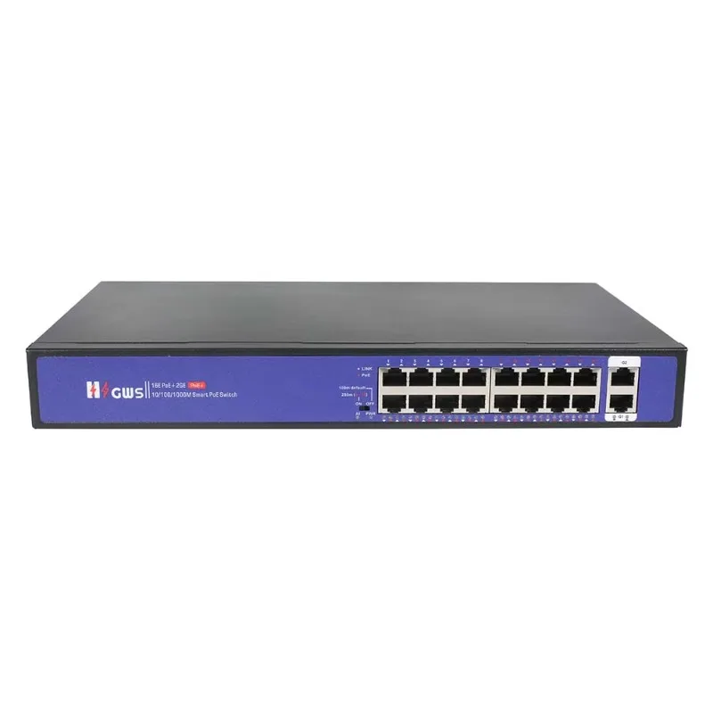 48V Gigabit Uplink Smart AI PoE Switch 16*100M PoE Port+2*1000M Uplink RJ45 Port with PoE Watchdog
