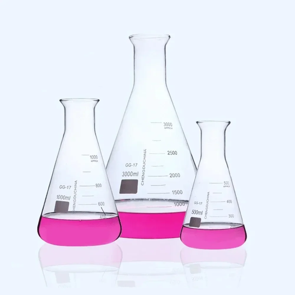 50 100 250 500 1000ml Graduated GG-17 Glass Bell Wide Mouth Flask  Labrotary Glassware Chemical Experiment