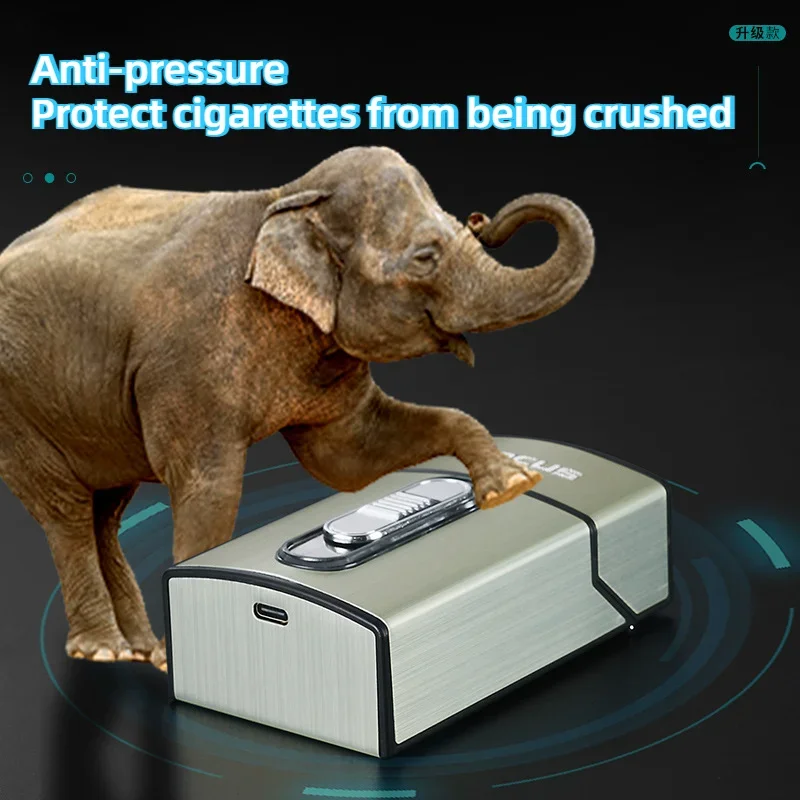 Upgraded Cross Double Arc Pulse Cigarette Lighter Cigarette Box Cool LED Color Lights 20-Pack Cigarette Box Type-C Charging