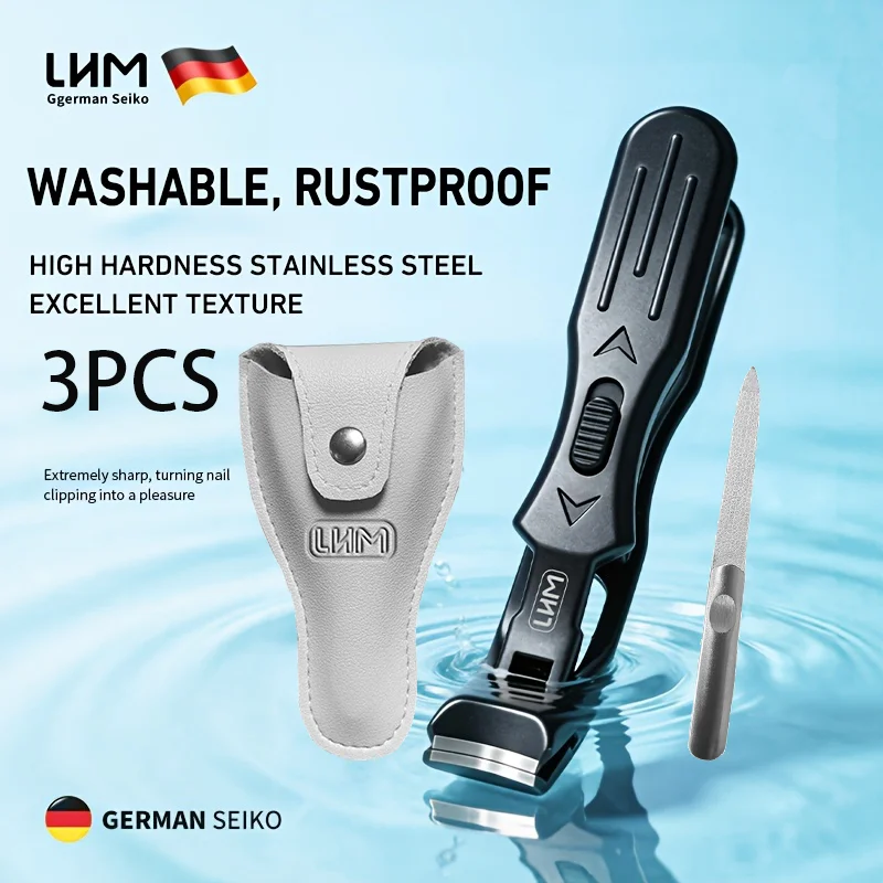 

Anti-Splash Slanted Curved Blade Stainless Steel Ingrown Toenail Clippers Wide Jaw Long Handle Nail Clippers for Comfortable Cut