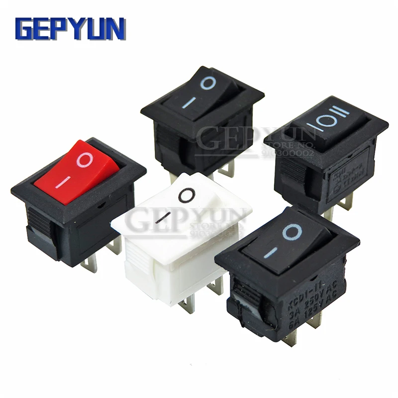 10 sztuk przełącznik wciskany 10x15mm SPST 2Pin 3pin 3A 250V KCD11 Snap-in On Off łódź przełącznik Rocker 10MM * 15MM czarny czerwony biały Gepyun