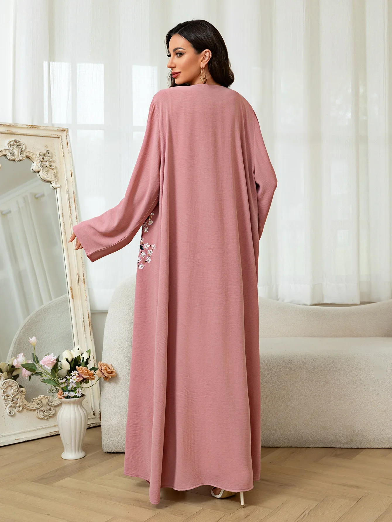 Eid Muslim Women Abaya Embroidery Open Dresses Cardigan Robe Jalabiya Ramadan Morocco Dubai Abayas Kaftan Islam 2026 Vestidos