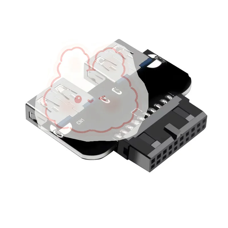 Motherboard USB 3.0 Adapter 19/20 Pin Socket to Dual Type A Splitter 1Pcs High Speed for Desktop PC Internal Port Expansion