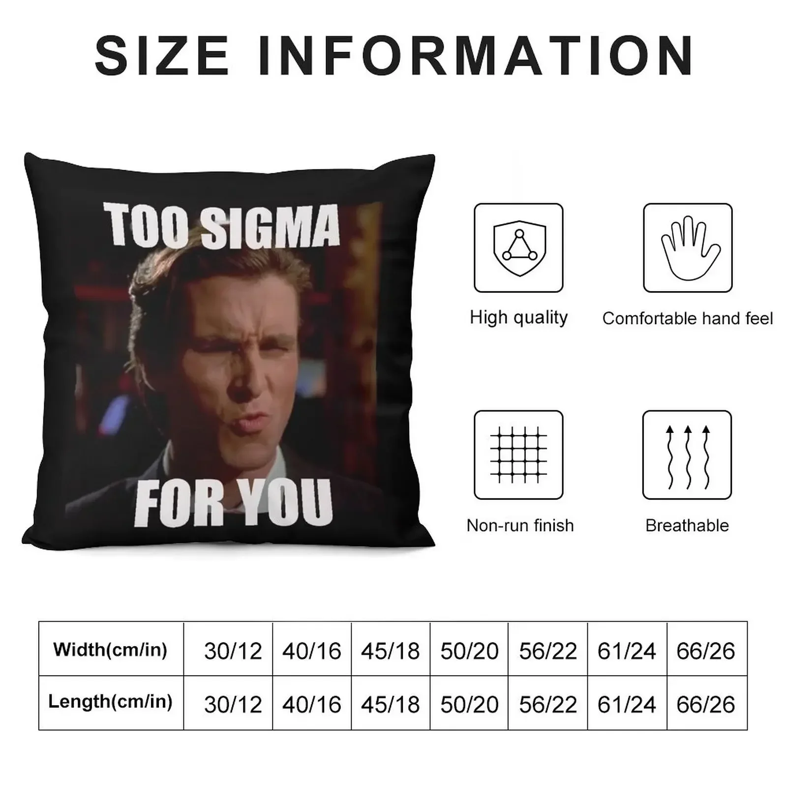 Too Sigma Meme Throw Pillow Decorative pillowcase Pillow Case Christmas pillow