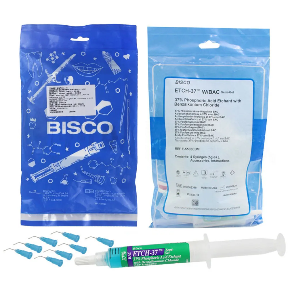 BISCO Uni-Etch Phosphoric Acid Semi-Gel Etchant Dental Ortho Bracket Bonding & Ceramic Restorative Porcelain Etchant 9.5% HF Gel