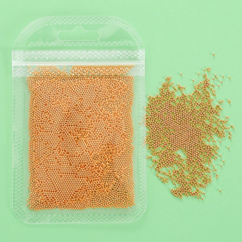 50/10g Mini Beads Steel Nail Art Charm Gold/Silver/Rose Metal 3D Caviar Metal Beads Micro Round  Fairy Gold/Silver Ball Diamonds