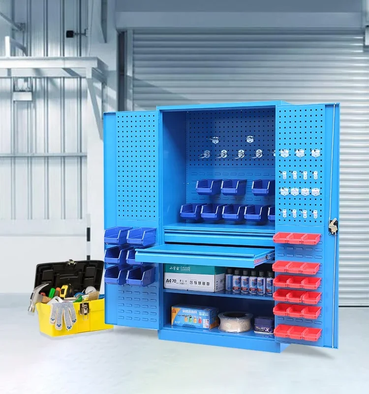 Workshop Garage Metal Roller Tool Cabinet Steel Storage Cabinet with Bins