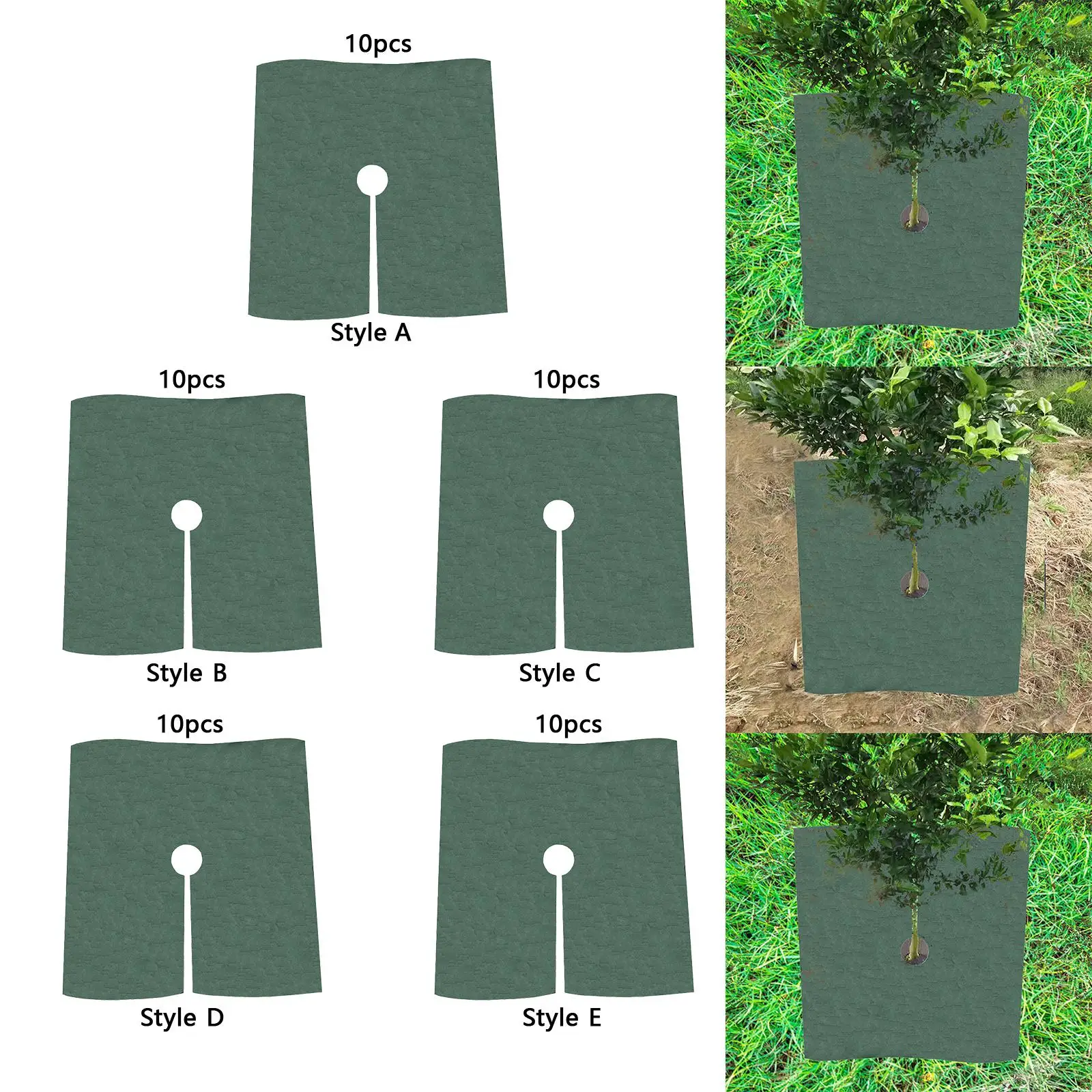 

10 Pieces Tree Mulch Ring Non Woven Mat for Root Protection And Weed Management