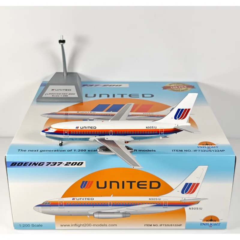 

Литой под давлением Inflight масштаб 1/200 United Airlines B737-200 N9051U, модель самолета из сплава, коллекционный декоративный предмет