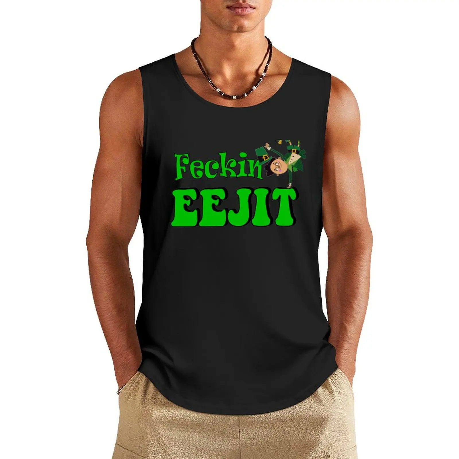 

Feckin Eejit funny Irish St Patricks Tank Top t-shirt gym man summer