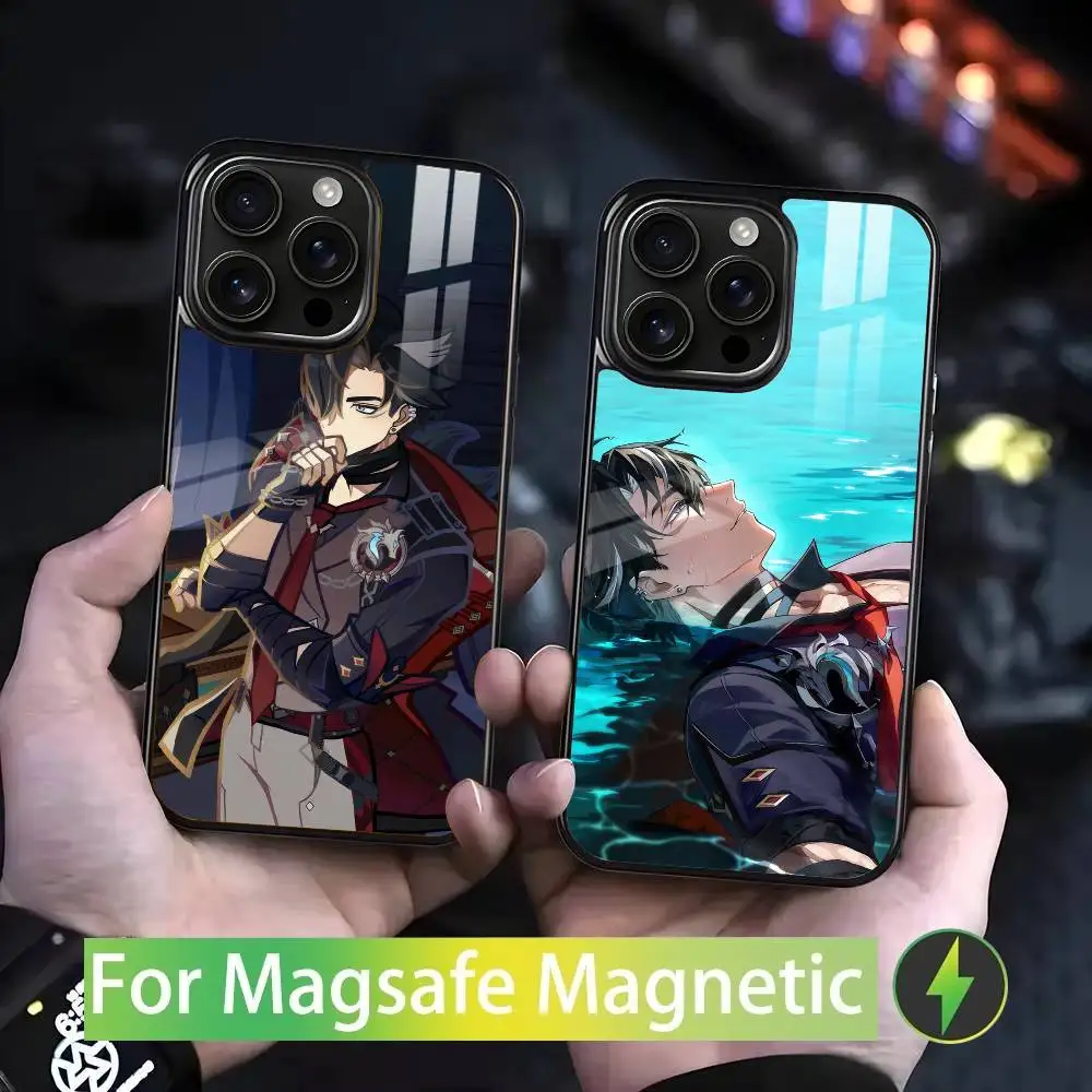 

G-Genshin I-Impact W-Wriothesley For iPhone 17,16,15,14,13,12,11,Pro,Max,Plus,Mini,SE4,E Magnetic Magsafe Wireless Charging