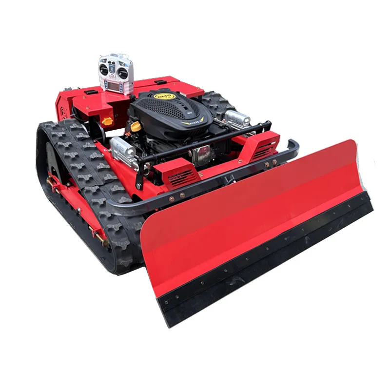 Crawler Remote Control Lawn Mower With Snow Shovel Multifunctional Mini Grass Blade High Efficient Remote Control Lawn Mower