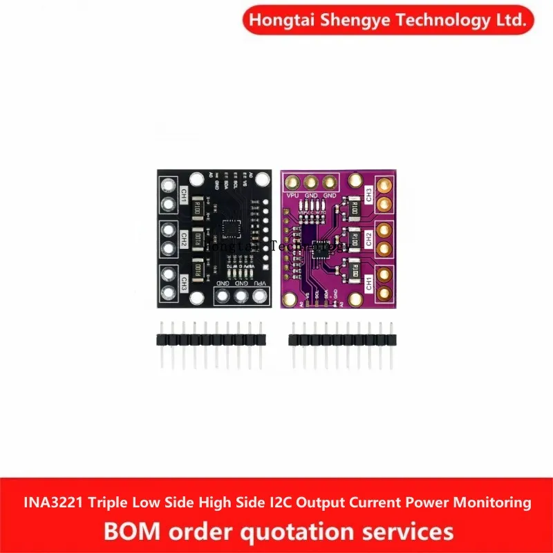 MCU-3221 INA3221 Triple Low Side High Side I2C Output Current/Power Monitor Module