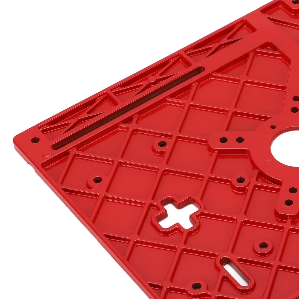 Aluminum Alloy Router Table Insert Plate Red Color Universal Fit Jig Saw Trimmer Plate Woodworking Table Insert