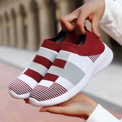 Casual Shoes 2024 New Sneakers For Women Fashion Vulcanize Soft Women Sneakers Slip On Sock Shoes For Women Ladies Flat Shoes