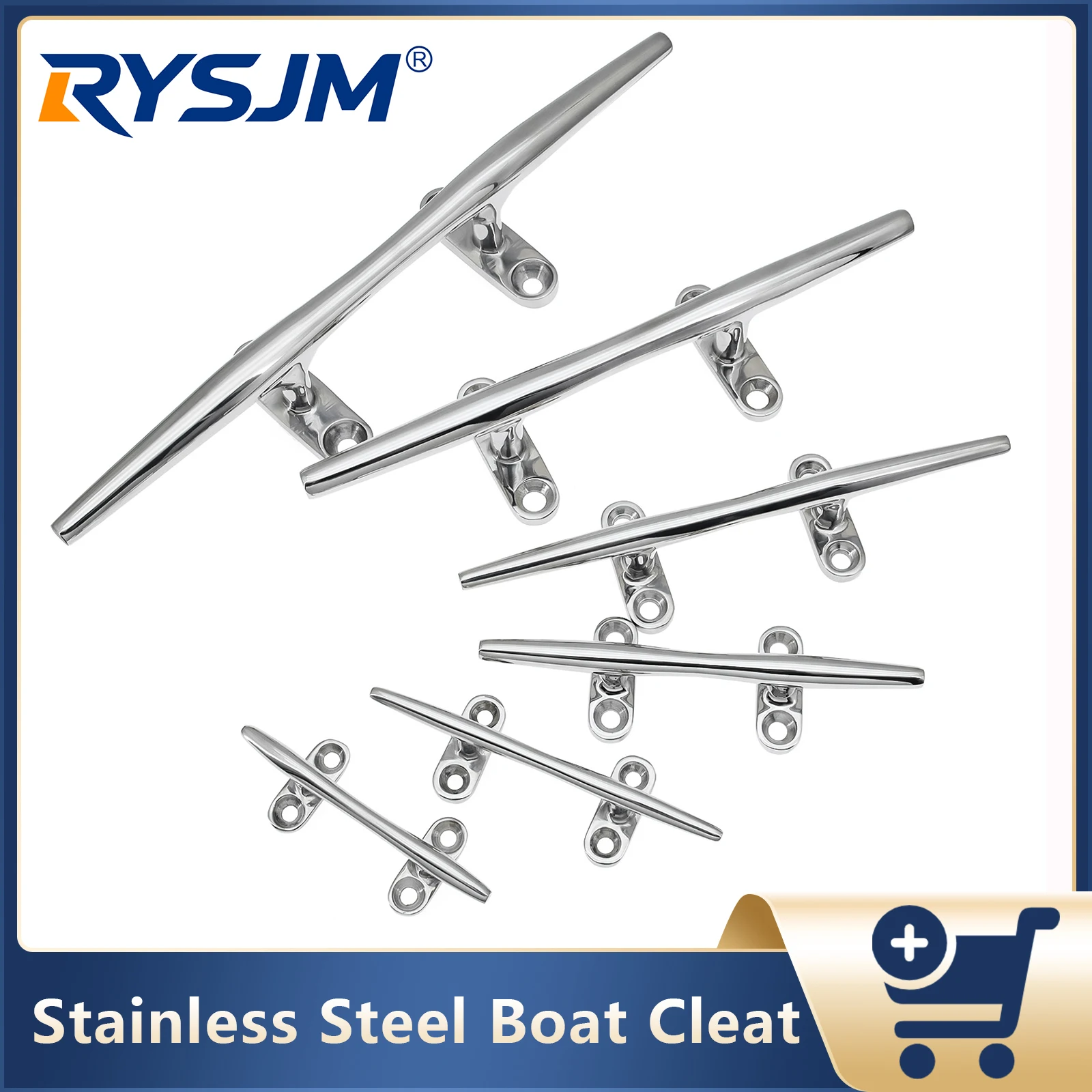 5/6/8/10/12Inch 316  Stainless Steel Marine Boat Cleat Boat Hollow Base Cleat Heavy Duty Marine Hardware Boat Accessories
