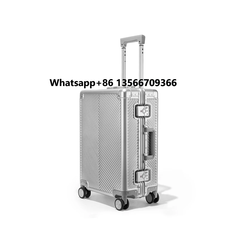 

China Supplier High Quality Travel Suitcase 20' 24' Inch Aluminum Alloy Trolley Luggage Set Leavesking Luggage