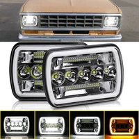 Faros delanteros Led HL 5x7 H4 H6054 H5054 6052 6053 Halo blanco/ámbar para XJ YJ Ford Bronco GMC TOYOTA Nissan D21 Dodge