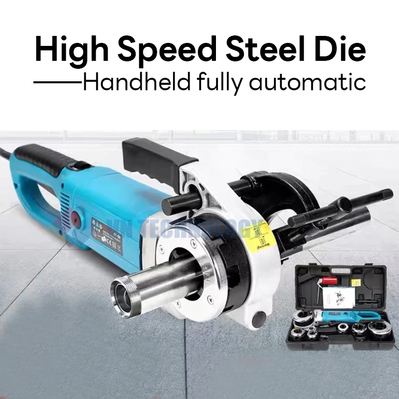 2300W Pipe Threading Machine Electric Pipe Threader Heavy-Duty Hand-Held Power Drive Kit Pipe Threader Machine Copper Motor 220V