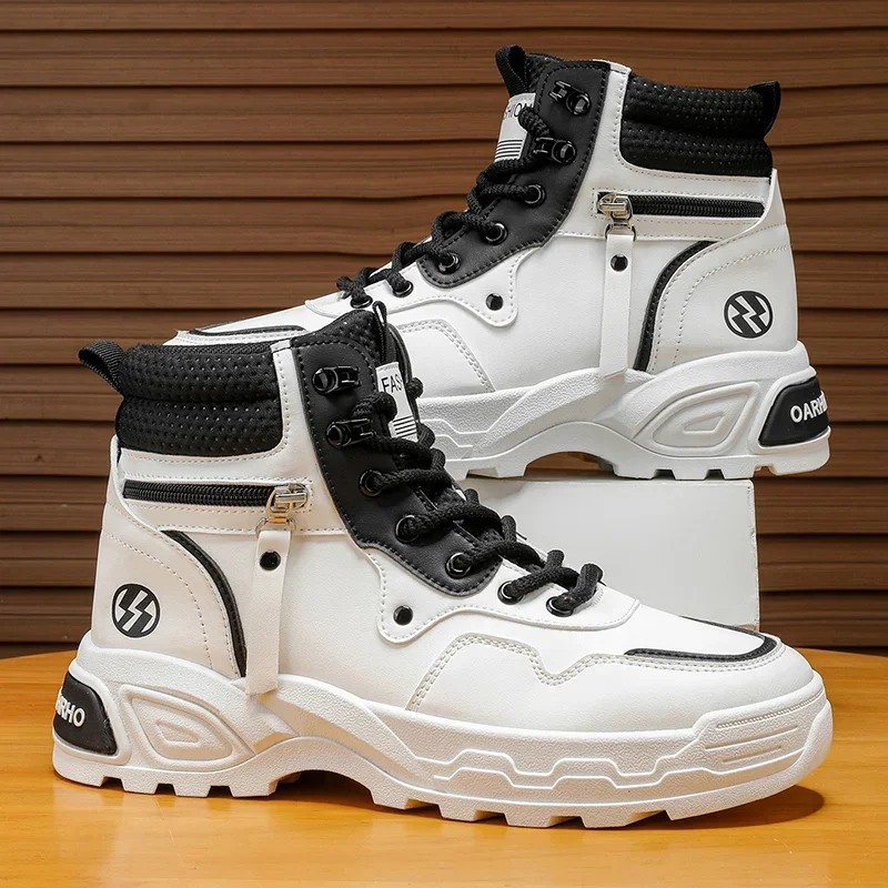 

Men's outdoor boots spring and autumn new soft-sole non-slip leisure boots fashion high-top boots comfort work Botas Hombre