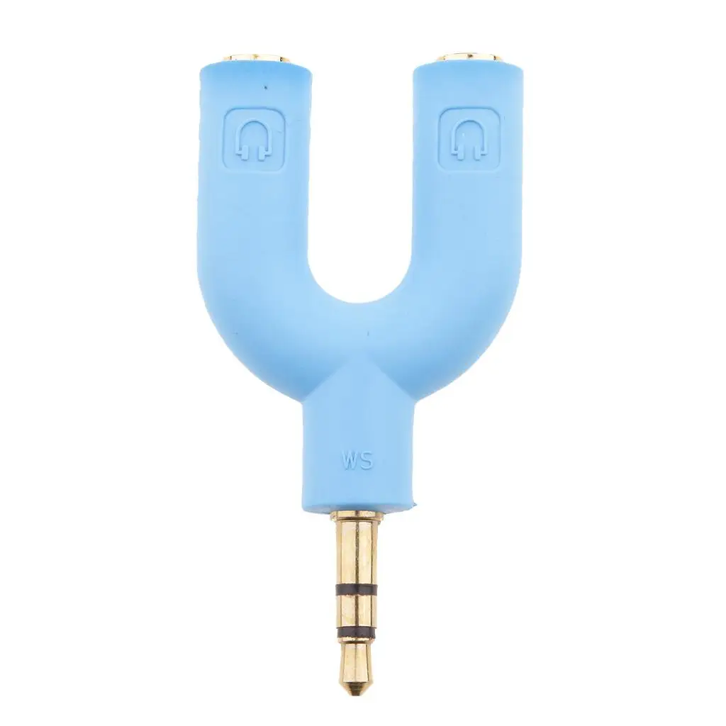 محول صوت ستيريو 3.5 ملم ذكر إلى 2 منفذ 3.5 ملم سماعة أذن أنثى لـ