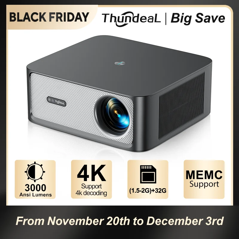 ThundeaL 3000Ansi 4K Full HD Projector TD98Pro 2G 32G Home Theater WiFi Android Portable Samrt TV Cinema TD98 Pro Beam Projector