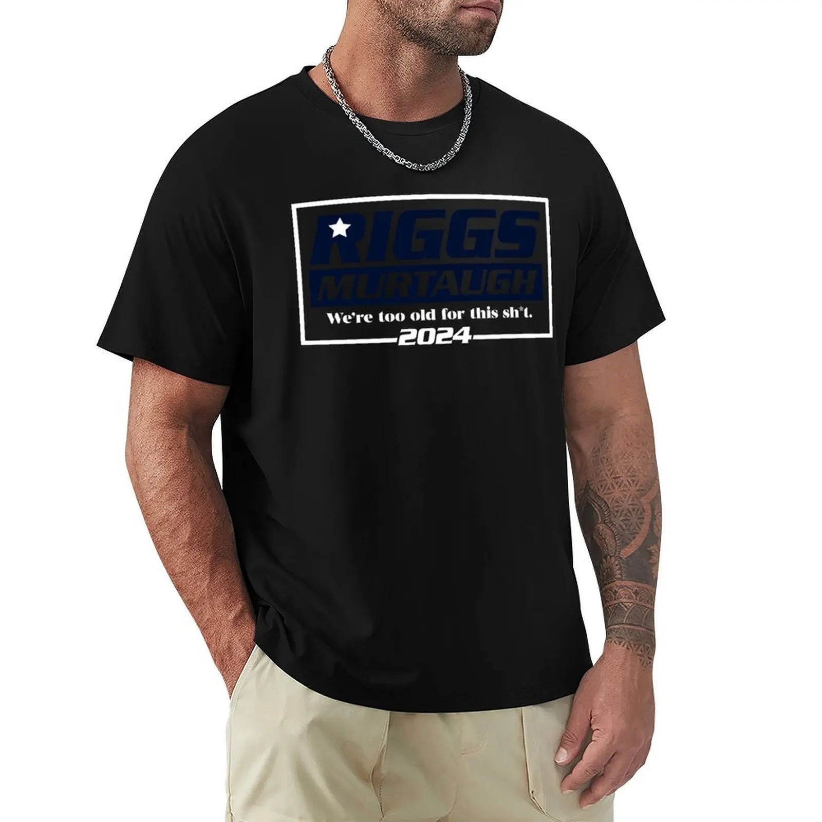 Riggs Murtaugh 2024 T-Shirt Basic Breathable Solid Color T-Shirt