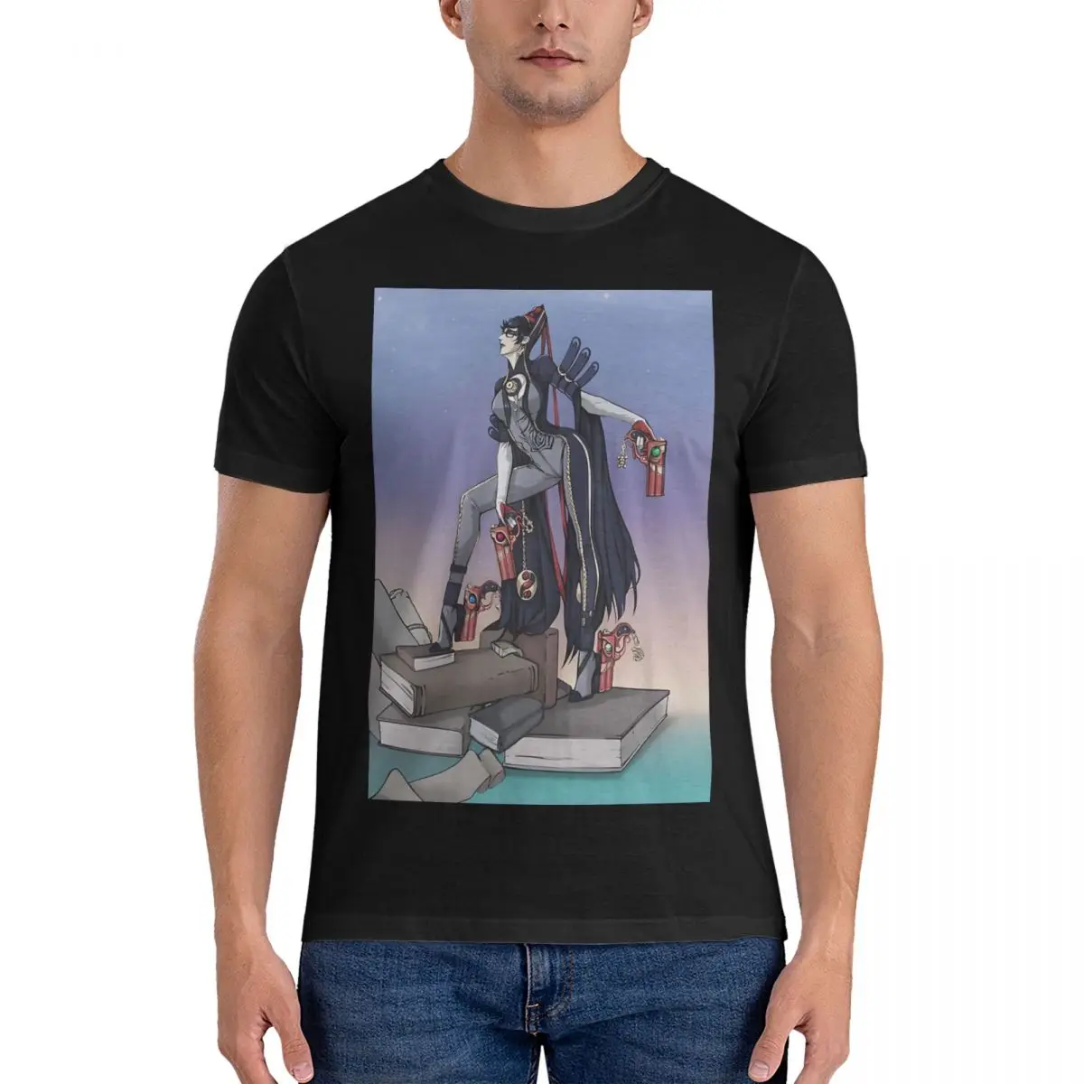 Darksiders 2 Hack And Slash T Shirt for Men Pure Cotton Unique T-Shirt Crew Neck Bayonetta Games Tee Shirt Short Sleeve Tops