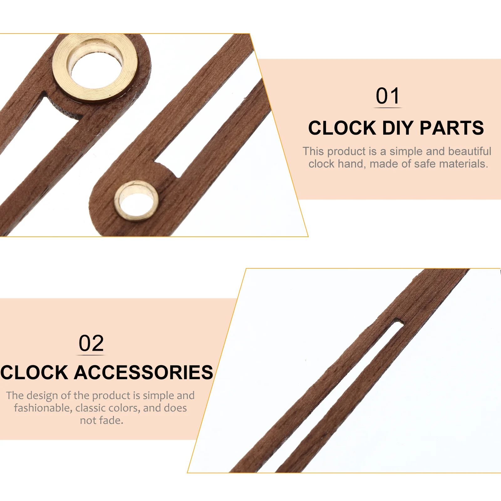 

5Sets Wood Clock Hands Wooden Replacement Parts for Cross Stitch Wall Clocks DIY Clock Pointers Precision Needles