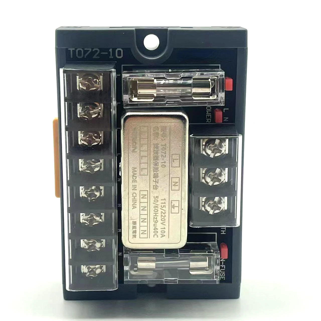 

Filtered fuse terminal block rail filter