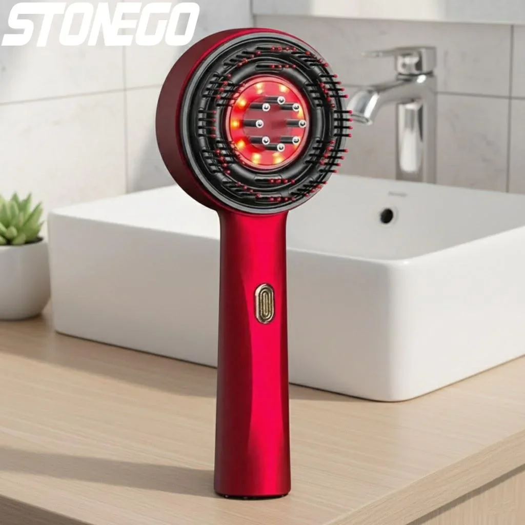 Anti Hair Loss Electric Vibrating Scalp Massager Comb Red Light Hair Growth Stimulator Follicle Massage Brush for Women Men