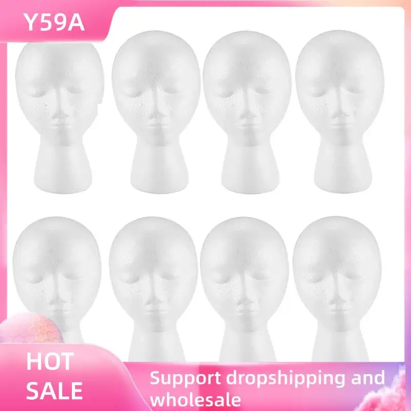 

Y59A 8X Foam Mannequin Wig Head Display Hat Cap Wig Holder White Foam Head