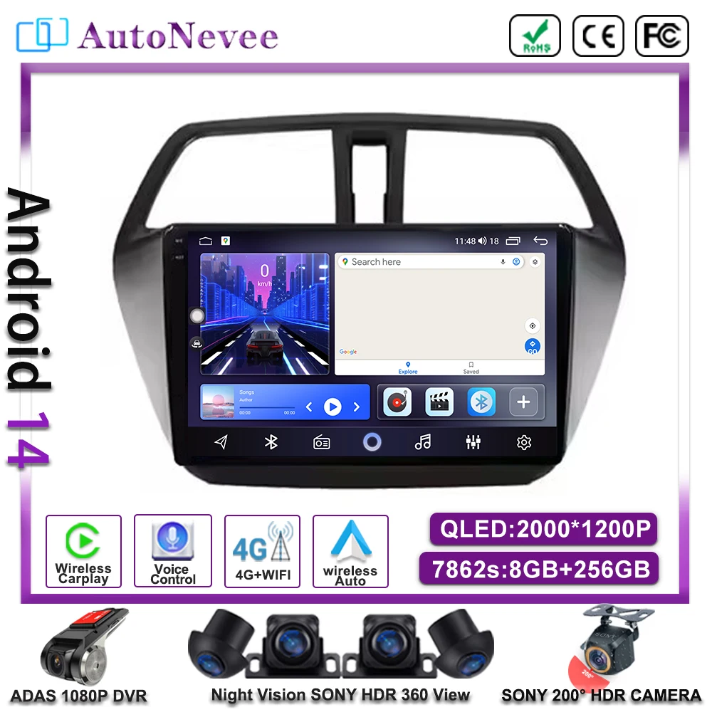 Android 14 DSP Car Radio Multimidia Video Player Navigation GPS Autoradio For Subaru Forester 4 SJ XV 2012-2015 2din 2 Din