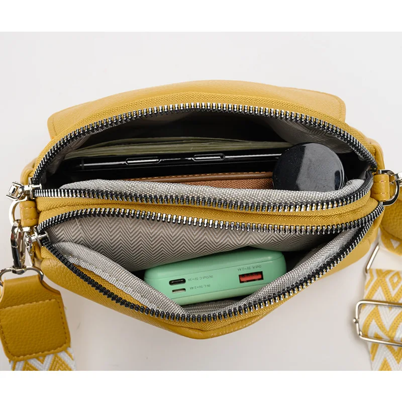 High Quality Women's Fashion Handbags Solid Color PU Leather Shoulder Crossbody Bags Trendy Wide Strap Lady Shell Messenger Bag
